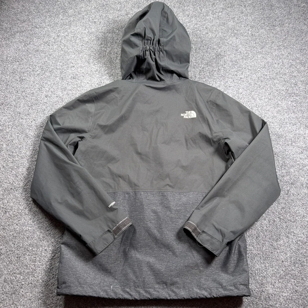 The North Face Rain Jacket Boys L 14/16 Grey DryVent Hooded Colorblock Coat